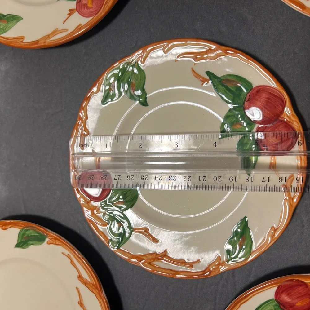 6‎ Franciscan ware apple pattern vintage bread plates 6 inch